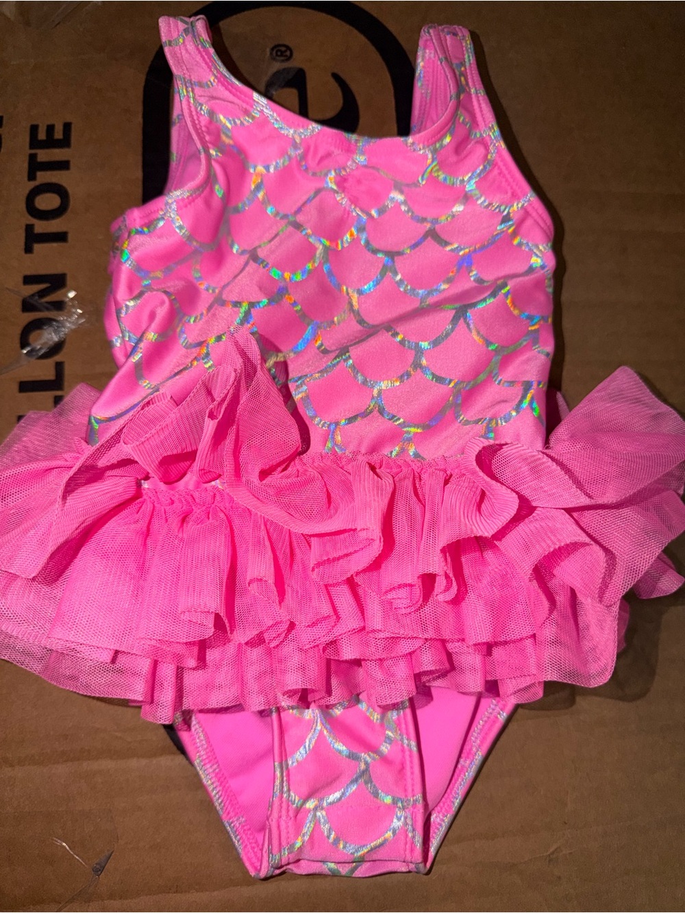 Target Kids Pink Ruffle Mermaid Scale Tutu One-Piece Swimsuit